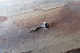 Spike Vertical Lip Natural Amethyst Stone 16G 100% Surgical Steel Curve Eyebrow Rook Barbell Ring Lip Piercing