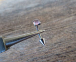 Spike Vertical Lip Natural Amethyst Stone 16G 100% Surgical Steel Curve Eyebrow Rook Barbell Ring Lip Piercing