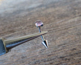 Spike Vertical Lip Natural Amethyst Stone 16G 100% Surgical Steel Curve Eyebrow Rook Barbell Ring Lip Piercing