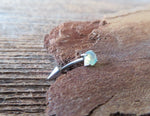 Spike Vertical Lip Natural Green Aventurine Stone 16G 100% Surgical Steel Curve Eyebrow Rook Barbell Ring Lip Piercing