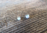 Blue Fire Opal Spike Vertical Lip Internally Threaded Surgical Steel Barbell Curve Eyebrow Ring 16G (1.2mm) Piercing