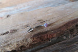 Blue Fire Opal Spike Vertical Lip Internally Threaded Surgical Steel Barbell Curve Eyebrow Ring 16G (1.2mm) Piercing