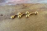 Vertical Lip Matte Gold IP Surgical Steel Curve Eyebrow Rook Barbell Ring 16g (1.2mm) Lip Piercing