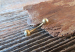 Vertical Lip Matte Gold IP Surgical Steel Curve Eyebrow Rook Barbell Ring 16g (1.2mm) Lip Piercing