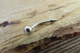 Clear Crystal Spike Vertical Lip 16G 100% Surgical Steel Curve Eyebrow Rook Barbell Ring Lip Piercing