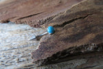 Spike Vertical Lip Natural Turquoise Howlite Stone 16G 100% Surgical Steel Curve Eyebrow Rook Barbell Ring Lip Piercing