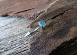 Spike Vertical Lip Natural Green Aventurine Stone 16G 100% Surgical Steel Curve Eyebrow Rook Barbell Ring Lip Piercing