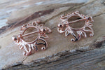 Rose Gold Ion Plated Sun Burst 14G Nipple Shields Pair