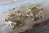 Gold Ion Plated Sun Burst 14G Nipple Shields Pair