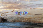 Set of Three Aurora Borealis Crystal 100% Surgical Steel 20g (.81mm) Stud Post Earlobe Cartilage Earring Piercing 3mm 4mm 5mm