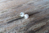 Gold Ion Plated White Opal 100% Surgical Steel Industrial Scaffold Barbell 14G (1.6mm) Piercing