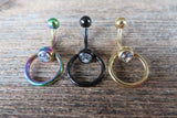 Black IP Knocker Belly Ring 14g (1.6mm) Piercing