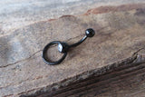 Black IP Knocker Belly Ring 14g (1.6mm) Piercing
