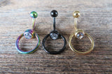 Floating Reverse Gold IP Knocker Belly Ring 14g (1.6mm) Piercing VCH Piercing