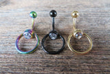 Rainbow IP Knocker Belly Ring 14g (1.6mm) Piercing