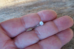 White Fire Opal Spike Vertical Lip Internally Threaded Surgical Steel Barbell Curve Eyebrow Ring 16G (1.2mm) Piercing
