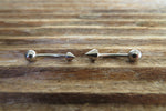 Gold IP Spike Vertical Lip 16G 100% Surgical Steel Curve Eyebrow Rook Barbell Ring Lip Piercing