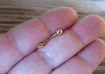 Gold IP Spike Vertical Lip 16G 100% Surgical Steel Curve Eyebrow Rook Barbell Ring Lip Piercing