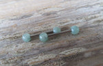 Minimalist Surgical Steel Green Aventurine Natural 5mm Stone Barbell Nipple Rings Industrial 14G (1.6mm) Piercing