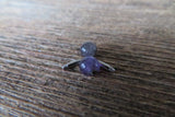 Minimalist Petite Amethyst Natural 5mm Stone Curve Belly Ring 14G (1.6mm) Surgical Steel VCH Piercing