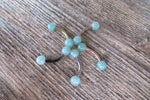 Minimalist Petite Green Aventurine Natural 5mm Stone Belly Ring Curve 14G (1.6mm) Surgical Steel VCH Piercing