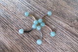 Minimalist Petite Green Aventurine Natural 5mm Stone Belly Ring Curve 14G (1.6mm) Surgical Steel VCH Piercing