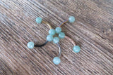 Minimalist Gold IP Petite Green Aventurine Natural 5mm Stone Belly Ring Curve 14G (1.6mm) Piercing