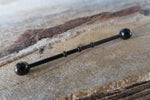 Black IP Bamboo Surgical Steel 316L Barbell Industrial Small Balls 14G (1.6mm) Piercing 38mm