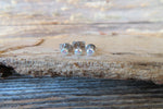 Set of Three Aurora Borealis Crystal 100% Surgical Steel 20g (.81mm) Stud Post Earlobe Cartilage Earring Piercing 3mm 4mm 5mm