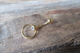 Floating Reverse Gold IP Knocker Belly Ring 14g (1.6mm) Piercing VCH Piercing