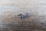 Floating Blue Minimalist Petite Floating Custom Lengths Crystal Flower Gems Belly Ring 14g VCH Internally Threaded Piercing