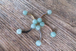 Minimalist Petite Green Aventurine Natural 5mm Stone Belly Ring Curve 14G (1.6mm) Surgical Steel VCH Piercing