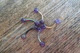 Minimalist Petite Amethyst Natural 5mm Stone Curve Belly Ring 14G (1.6mm) Surgical Steel VCH Piercing