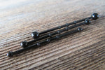 Black IP Bamboo Surgical Steel 316L Barbell Industrial Small Balls 14G (1.6mm) Piercing 38mm