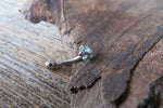 Blue Opal Floating Minimalist Petite Custom Lengths Flower Belly Ring 14g VCH Internally Threaded Piercing
