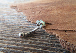 Blue Opal Floating Minimalist Petite Custom Lengths Flower Belly Ring 14g VCH Internally Threaded Piercing