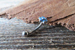 Purple Opal Floating Minimalist Petite Custom Lengths Flower Belly Ring 14g VCH Internally Threaded Piercing
