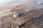 Bling Clear Crystal 100% Surgical Steel 316L Barbell Tongue Ring 14G (1.6mm) Piercing
