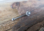 Bling Clear Crystal 100% Surgical Steel 316L Barbell Tongue Ring 14G (1.6mm) Piercing