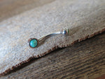 Pink Fire Opal Vertical Lip Curve Eyebrow Rook Bar Ring 16g (1.2mm) Piercing
