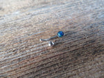 Pink Fire Opal Vertical Lip Curve Eyebrow Rook Bar Ring 16g (1.2mm) Piercing