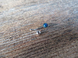 Pink Fire Opal Vertical Lip Curve Eyebrow Rook Bar Ring 16g (1.2mm) Piercing