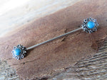 Turquoise Howlite Natural Stone Sun Industrial 14G (1.6mm) Piercing 32mm 35mm 38mm