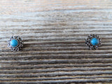 Turquoise Howlite Natural Stone Sun Industrial 14G (1.6mm) Piercing 32mm 35mm 38mm