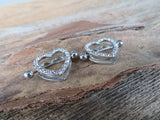 Chunky Heart Gems 14G or 16G Nipple Shields Pair
