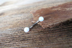 Blue Opal Floating Minimalist Belly Ring 14g VCH Internally Threaded Piercing Custom Lengths