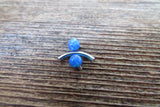 Blue Opal Floating Minimalist Belly Ring 14g VCH Internally Threaded Piercing Custom Lengths