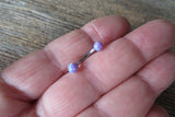 Purple Opal Floating Minimalist Belly Ring 14g VCH Internally Threaded Piercing Custom Lengths
