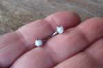 16G 14G White Fire Opal Pronged Belly Ring VCH Ring Vertical Lip Rook 100% Surgical Steel 14g (1.6mm) Piercing Custom Lengths