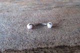 16G 14G White Fire Opal Pronged Belly Ring VCH Ring Vertical Lip Rook 100% Surgical Steel 14g (1.6mm) Piercing Custom Lengths